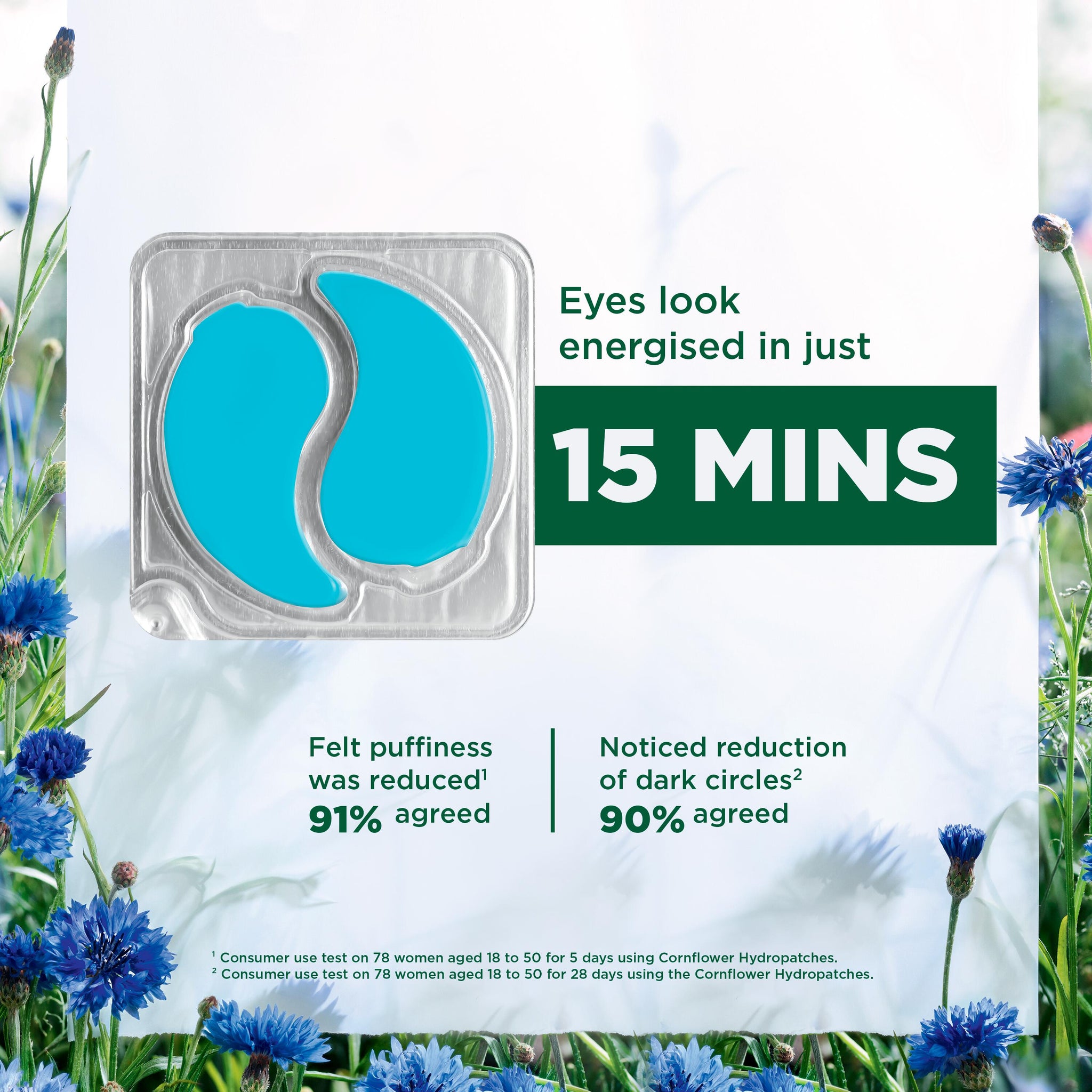 KLORANE SMOOTHING AND SOOTHING EYE PATCHES WITH ORGANIC CORNFLOWER