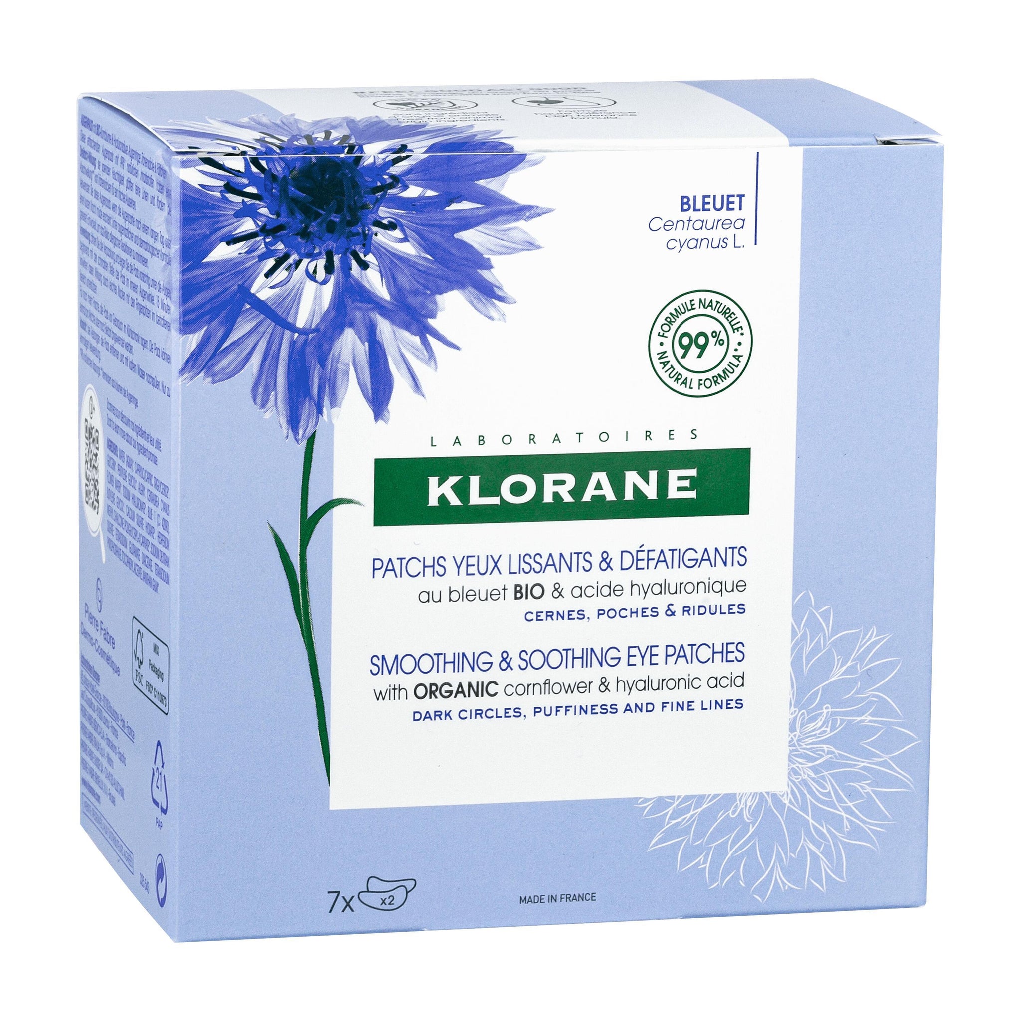 KLORANE SMOOTHING AND SOOTHING EYE PATCHES WITH ORGANIC CORNFLOWER