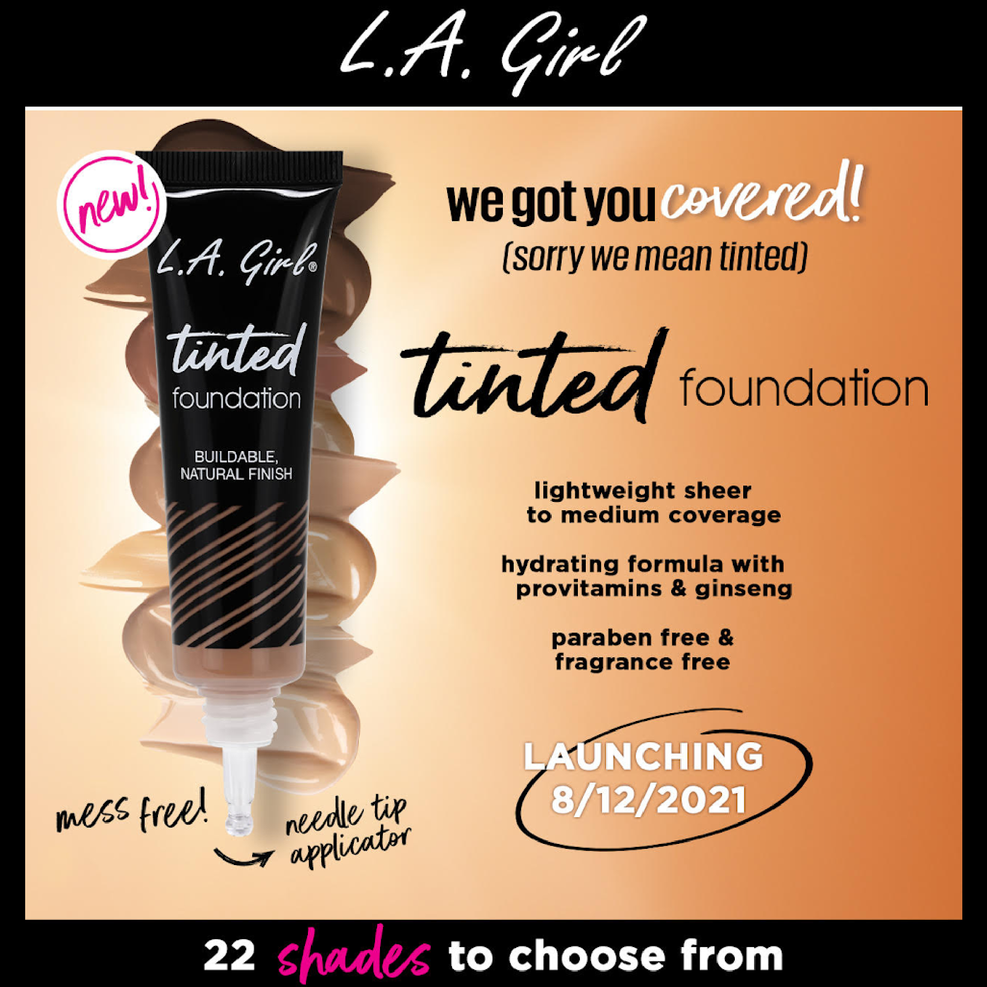 L.A. GIRL COSMETICS TINTED FOUNDATION
